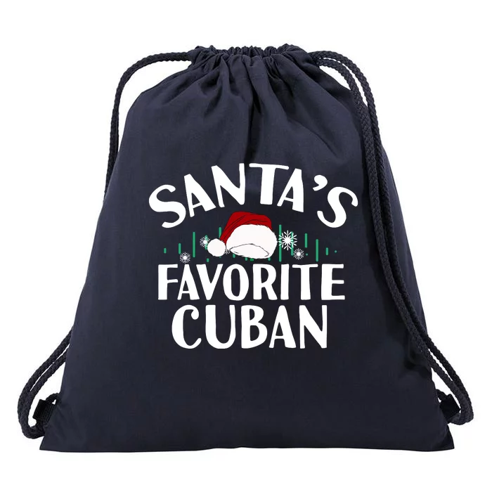 SantaS Favorite Cuban Christmas Santa Hat Pajama Drawstring Bag