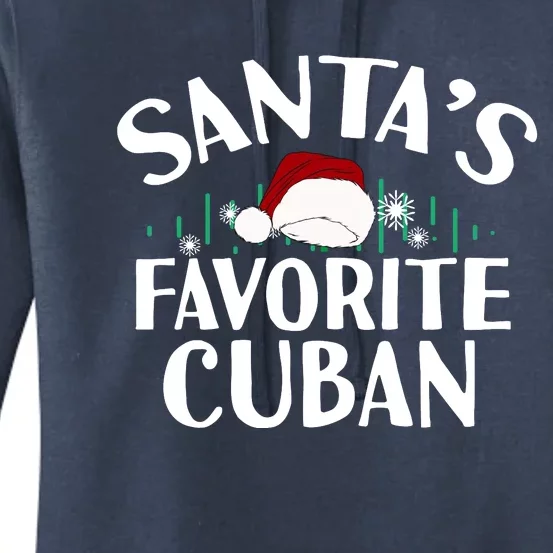 SantaS Favorite Cuban Christmas Santa Hat Pajama Women's Pullover Hoodie