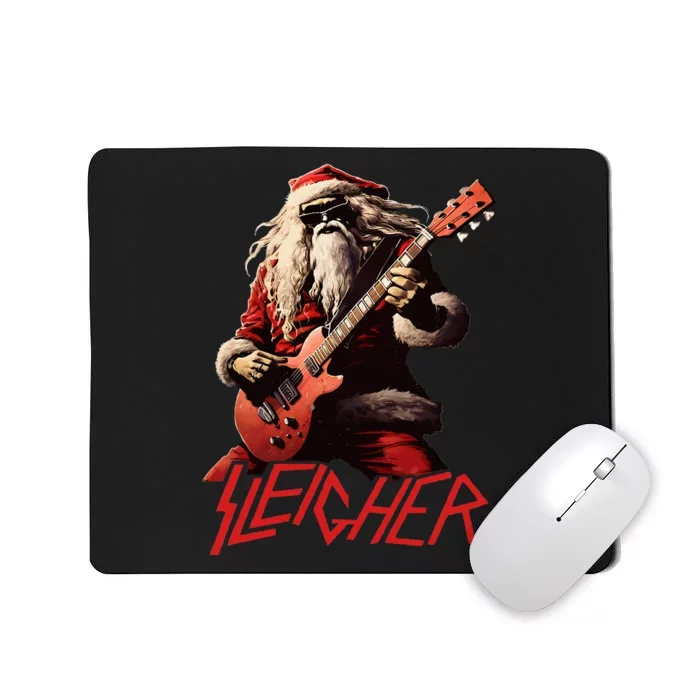 Sleigher Funny Christmas Heavy Metal Music Mousepad