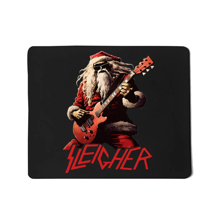 Sleigher Funny Christmas Heavy Metal Music Mousepad