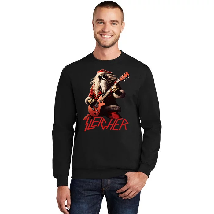 Sleigher Funny Christmas Heavy Metal Music Tall Sweatshirt