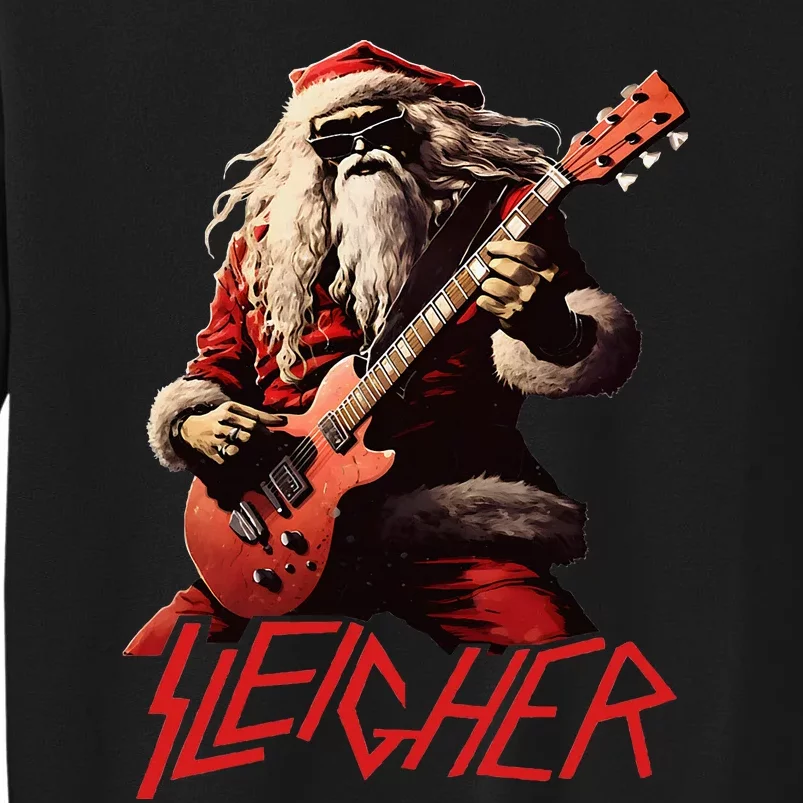 Sleigher Funny Christmas Heavy Metal Music Tall Sweatshirt