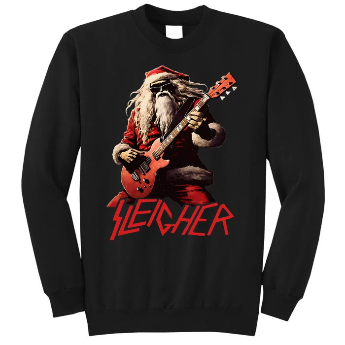 Sleigher Funny Christmas Heavy Metal Music Tall Sweatshirt