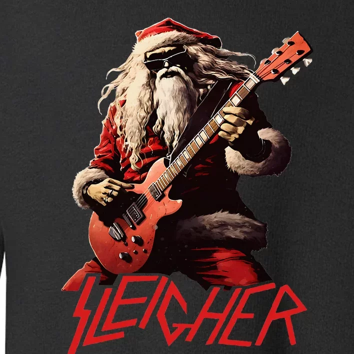 Sleigher Funny Christmas Heavy Metal Music Toddler Sweatshirt