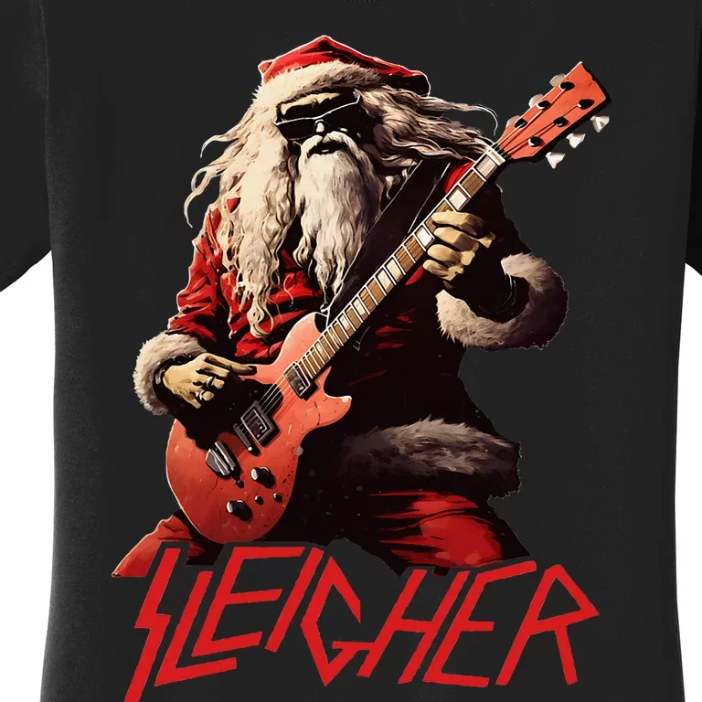 Sleigher Funny Christmas Heavy Metal Music Women's T-Shirt