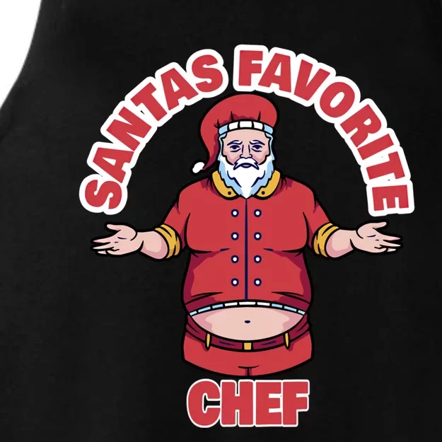 Santas Favorite Chef Funny Chef Gift Ladies Tri-Blend Wicking Tank