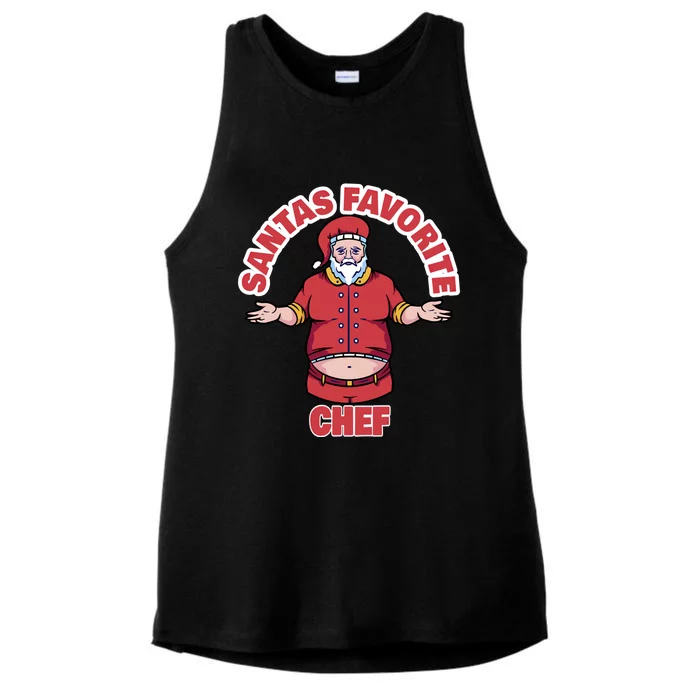 Santas Favorite Chef Funny Chef Gift Ladies Tri-Blend Wicking Tank