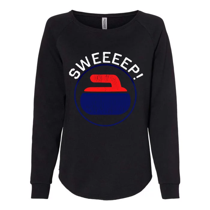 Sweep! Funny Curling Rock Stone Sweep Broom Gift Womens California Wash Sweatshirt