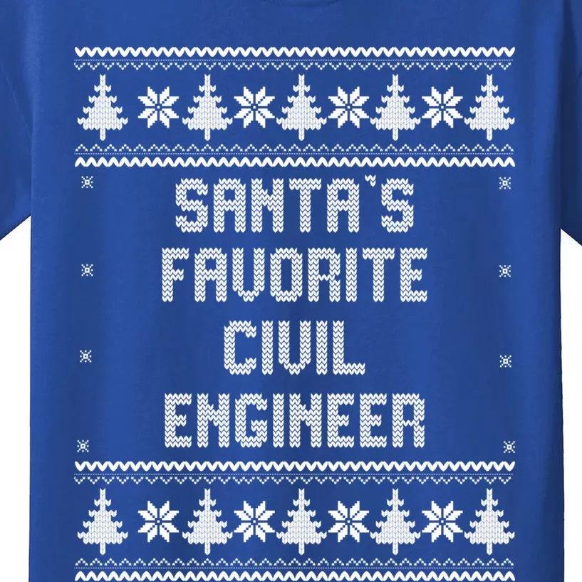 Santas Favorite Civil Engineer Christmas Funny Gift Pajama Gift Kids T-Shirt