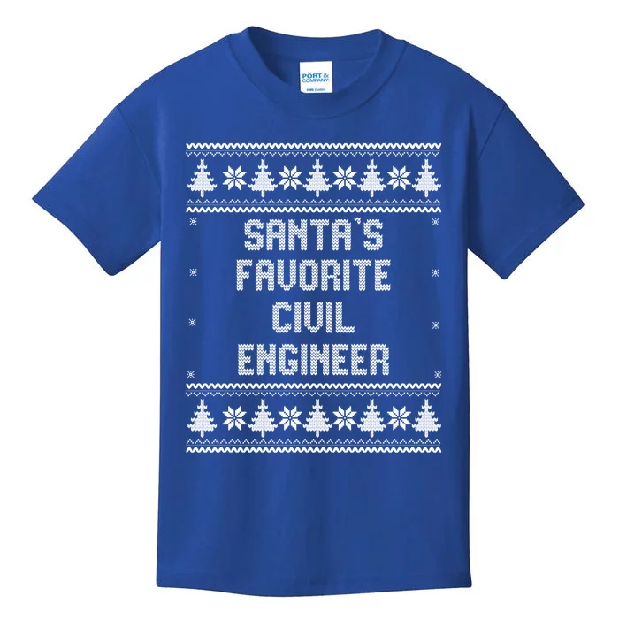 Santas Favorite Civil Engineer Christmas Funny Gift Pajama Gift Kids T-Shirt