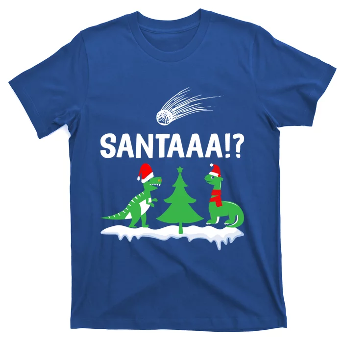 Santaa Funny Christmas Dinosaurs Meteor Xmas Humor Lover Funny Gift T-Shirt