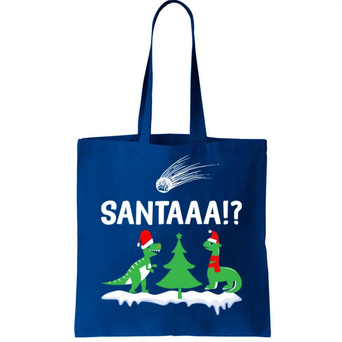 Santaa Funny Christmas Dinosaurs Meteor Xmas Humor Lover Funny Gift Tote Bag