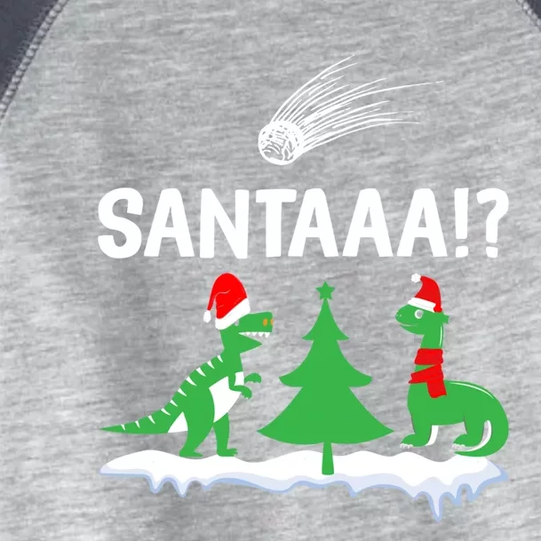 Santaa Funny Christmas Dinosaurs Meteor Xmas Humor Lover Funny Gift Toddler Fine Jersey T-Shirt