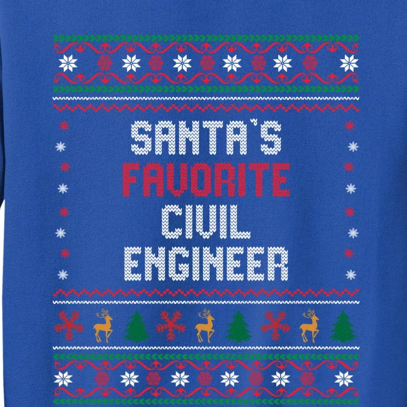 Santas Favorite Civil Engineer Gift Funny Chritsmas Pajama Cute Gift Tall Sweatshirt