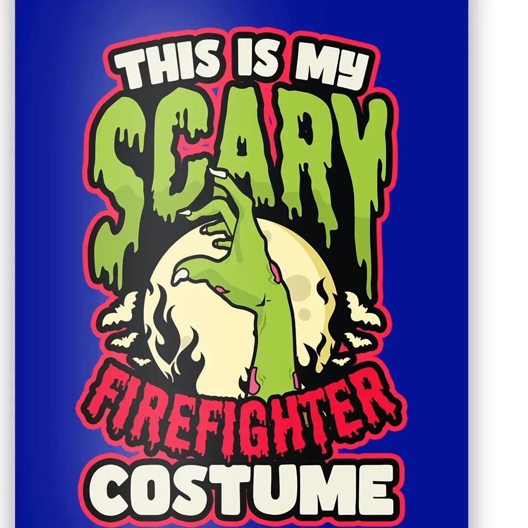 Scary Firefighter Costume Design Halloween Firefighter Funny Gift Poster