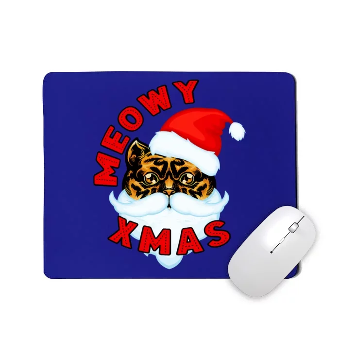 Santa Funny Cat Meowy Xmas Meowy Catmas Gift Mousepad