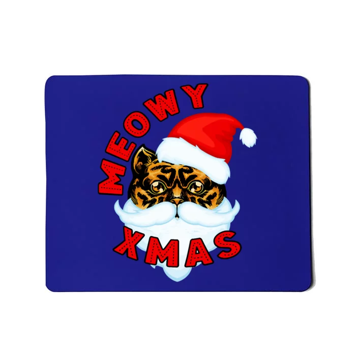 Santa Funny Cat Meowy Xmas Meowy Catmas Gift Mousepad