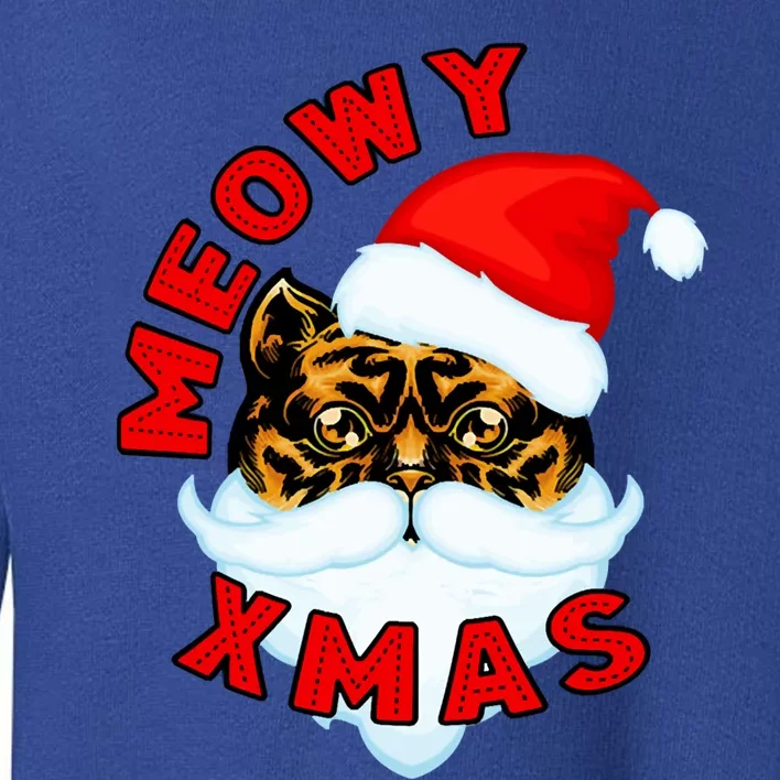 Santa Funny Cat Meowy Xmas Meowy Catmas Gift Toddler Sweatshirt