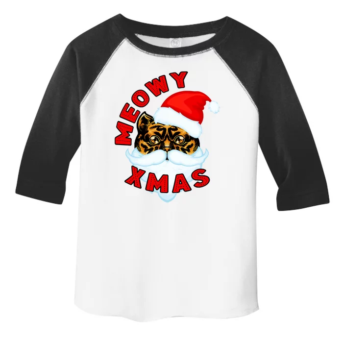 Santa Funny Cat Meowy Xmas Meowy Catmas Gift Toddler Fine Jersey T-Shirt