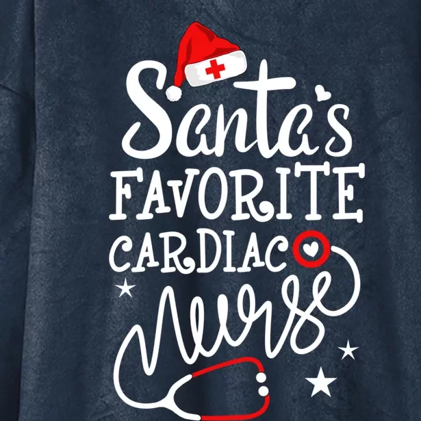 Santa's Favorite Cardiac Nurse Rn Merry Christmas Nurse Crew Gift Hooded Wearable Blanket