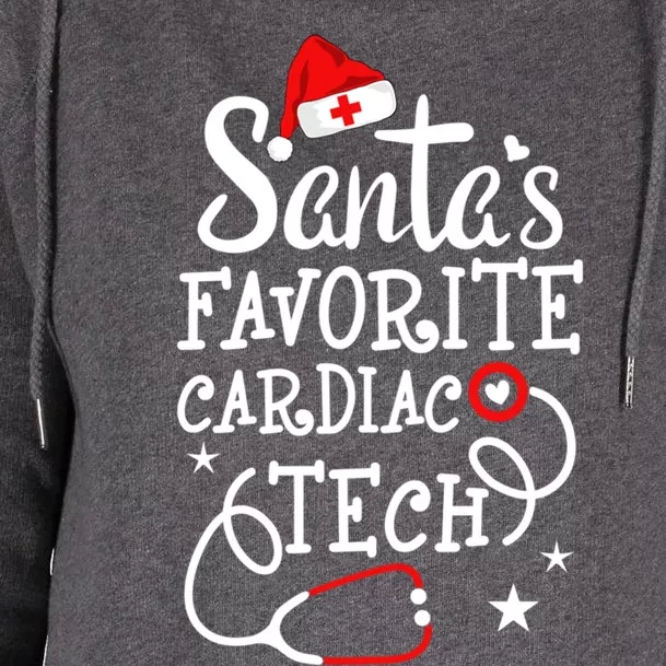 Santa's Favorite Cardiac Tech Christmas Cardiovascular Tech Gift Womens Funnel Neck Pullover Hood