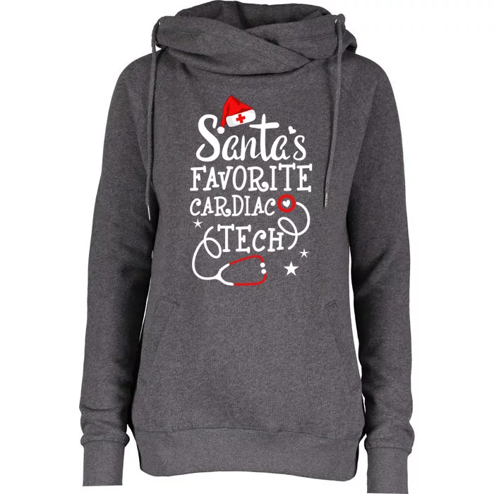 Santa's Favorite Cardiac Tech Christmas Cardiovascular Tech Gift Womens Funnel Neck Pullover Hood