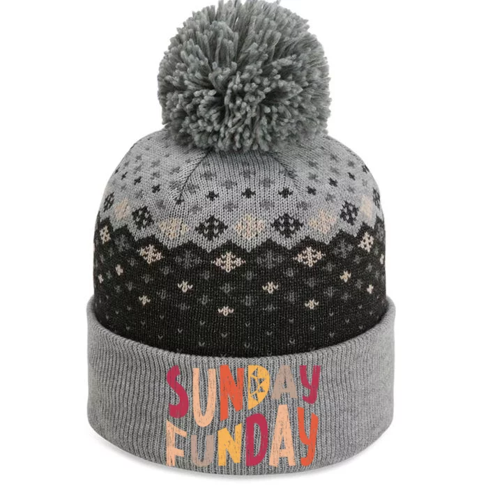 sunday funday football sunday cool typography funny sunday funday The Baniff Cuffed Pom Beanie