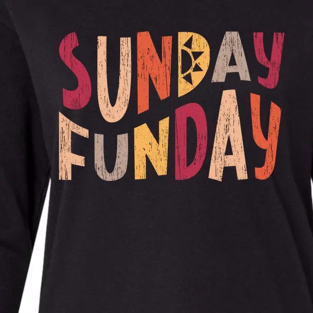 sunday funday football sunday cool typography funny sunday funday Womens Cotton Relaxed Long Sleeve T-Shirt