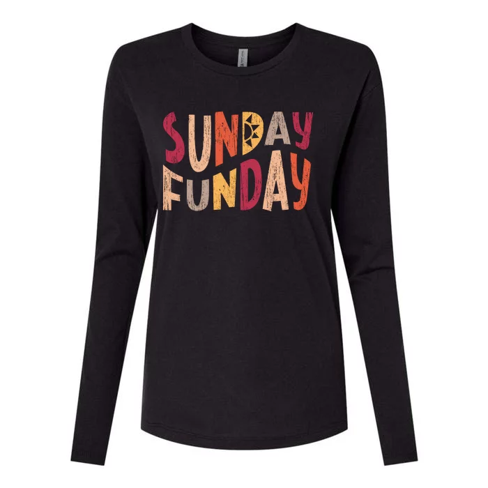 sunday funday football sunday cool typography funny sunday funday Womens Cotton Relaxed Long Sleeve T-Shirt