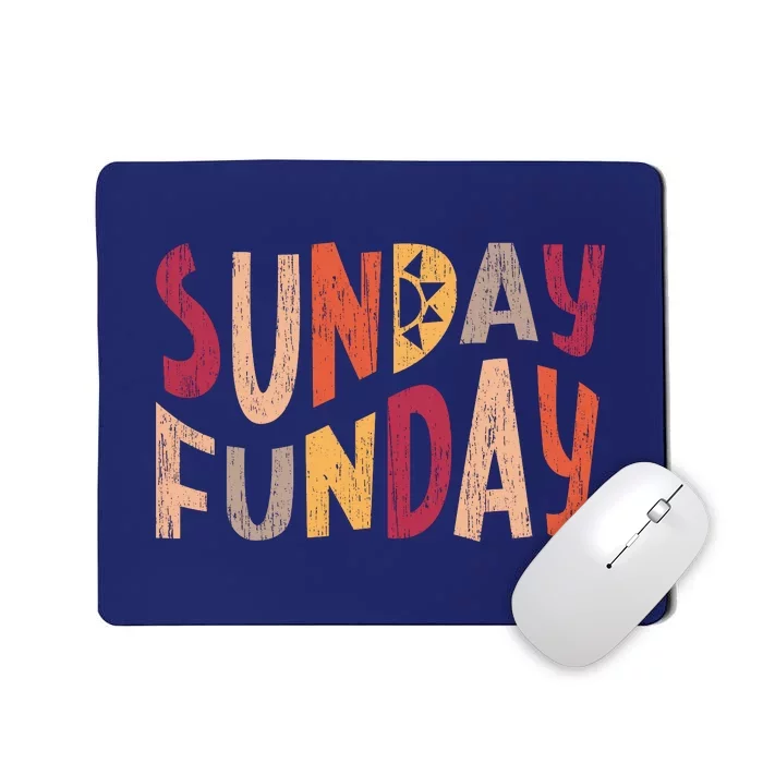 sunday funday football sunday cool typography funny sunday funday Mousepad