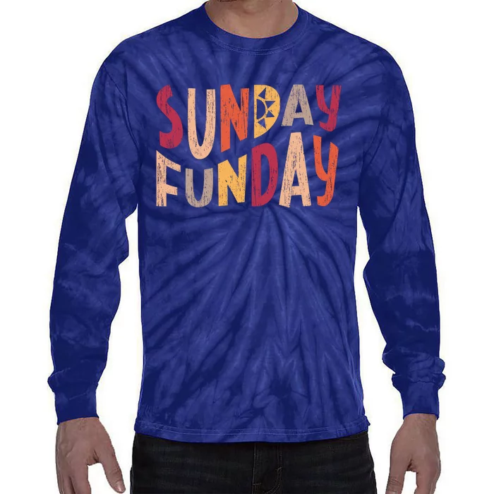 sunday funday football sunday cool typography funny sunday funday Tie-Dye Long Sleeve Shirt