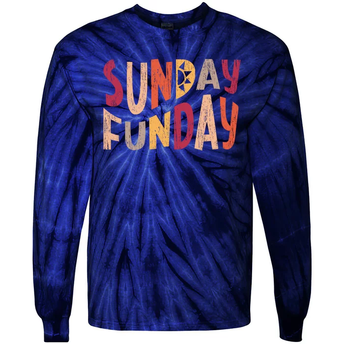 sunday funday football sunday cool typography funny sunday funday Tie-Dye Long Sleeve Shirt