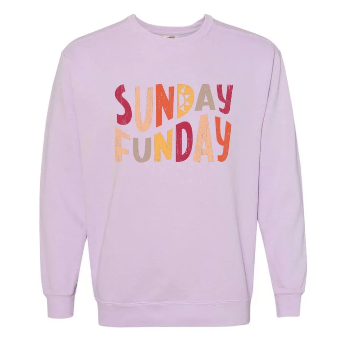 sunday funday football sunday cool typography funny sunday funday Garment-Dyed Sweatshirt