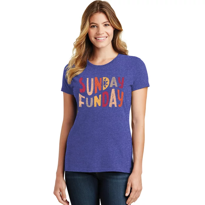 sunday funday football sunday cool typography funny sunday funday Women's T-Shirt