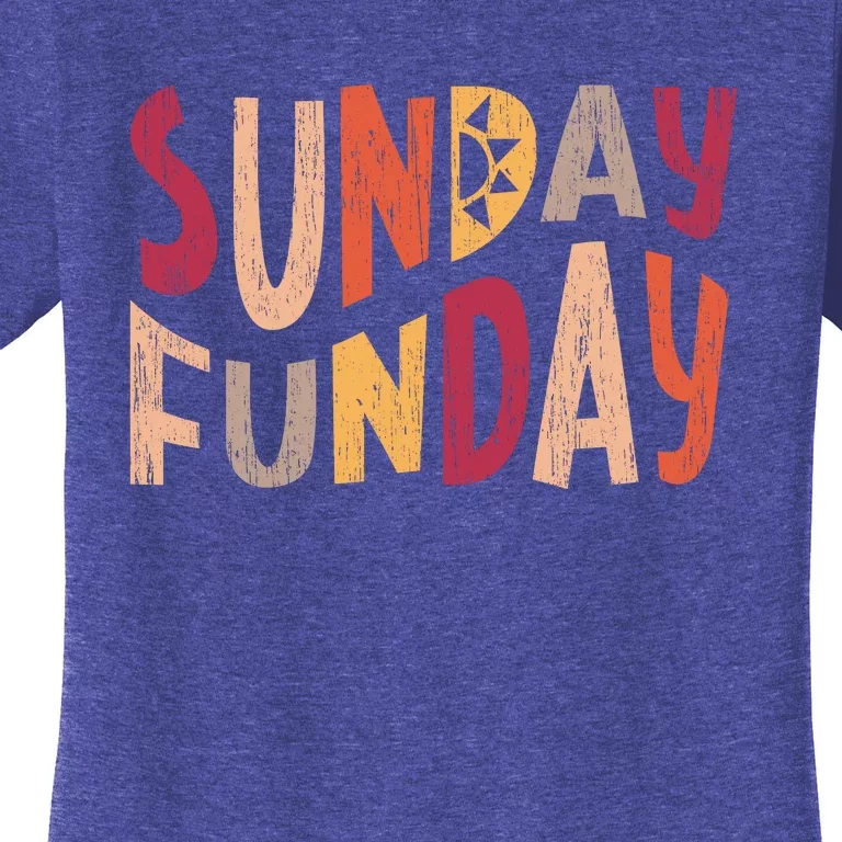 sunday funday football sunday cool typography funny sunday funday Women's T-Shirt