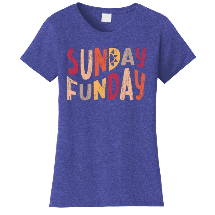 sunday funday football sunday cool typography funny sunday funday Women's T-Shirt