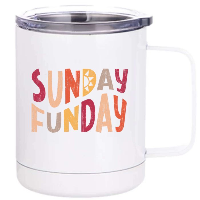 sunday funday football sunday cool typography funny sunday funday Front & Back 12oz Stainless Steel Tumbler Cup