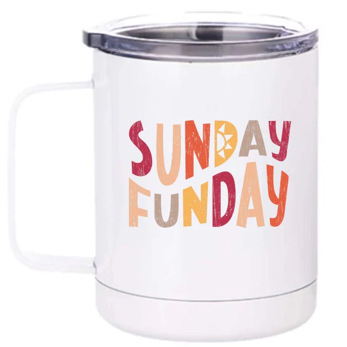 sunday funday football sunday cool typography funny sunday funday Front & Back 12oz Stainless Steel Tumbler Cup