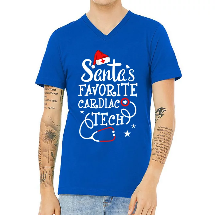 Santa's Favorite Cardiac Tech Christmas Cardiovascular Tech Cool Gift V-Neck T-Shirt