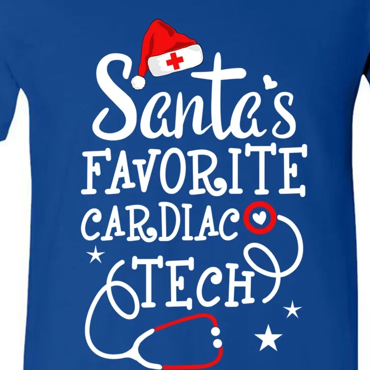 Santa's Favorite Cardiac Tech Christmas Cardiovascular Tech Cool Gift V-Neck T-Shirt