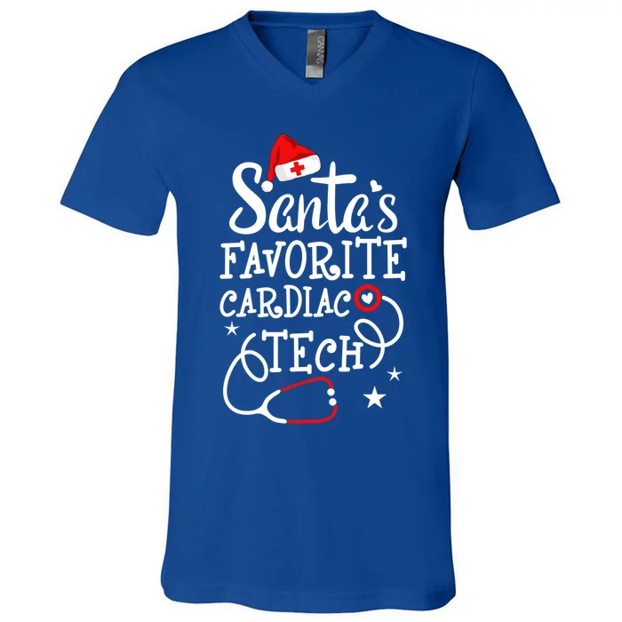 Santa's Favorite Cardiac Tech Christmas Cardiovascular Tech Cool Gift V-Neck T-Shirt