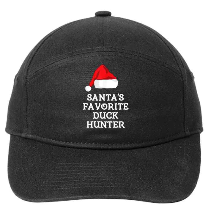 SantaS Favorite Duck Hunter Gift Christmas Funny Hunting 7-Panel Snapback Hat