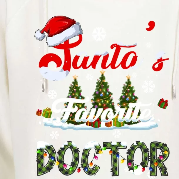 SantaS Favorite Doctor Family Matching Group Christmas Gift Womens Funnel Neck Pullover Hood