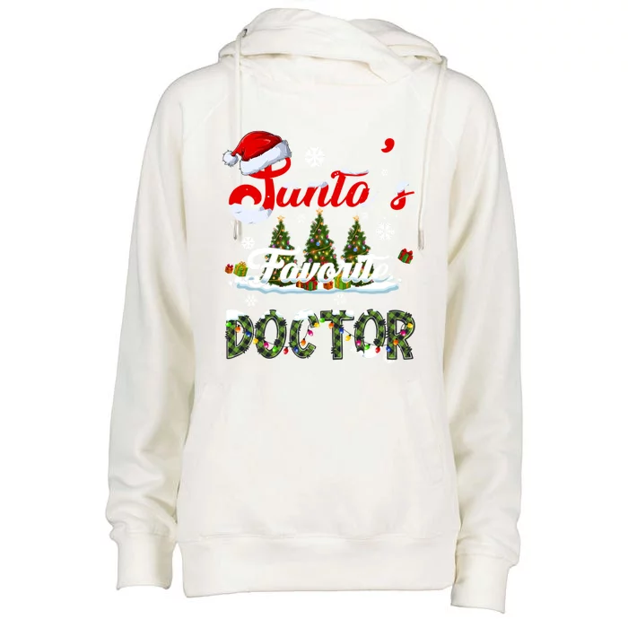 SantaS Favorite Doctor Family Matching Group Christmas Gift Womens Funnel Neck Pullover Hood