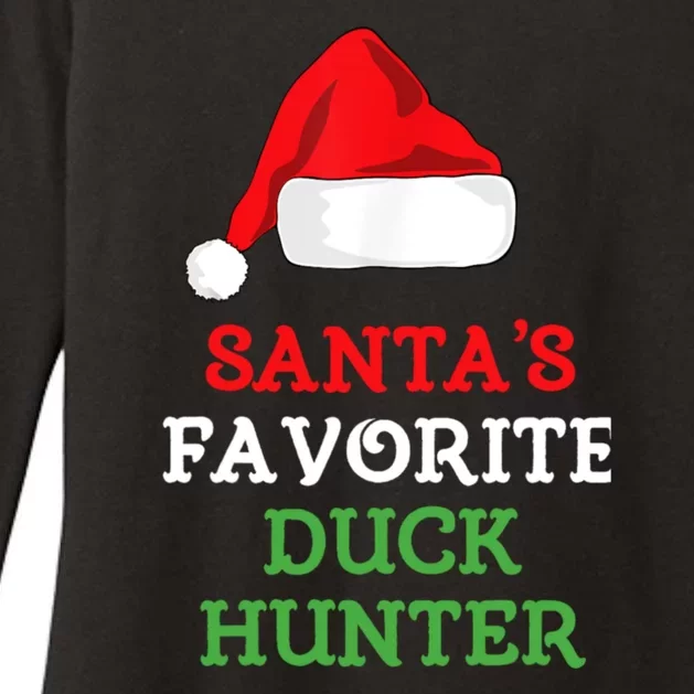 SantaS Favorite Duck Hunter Gift Christmas Funny Hunting Womens CVC Long Sleeve Shirt