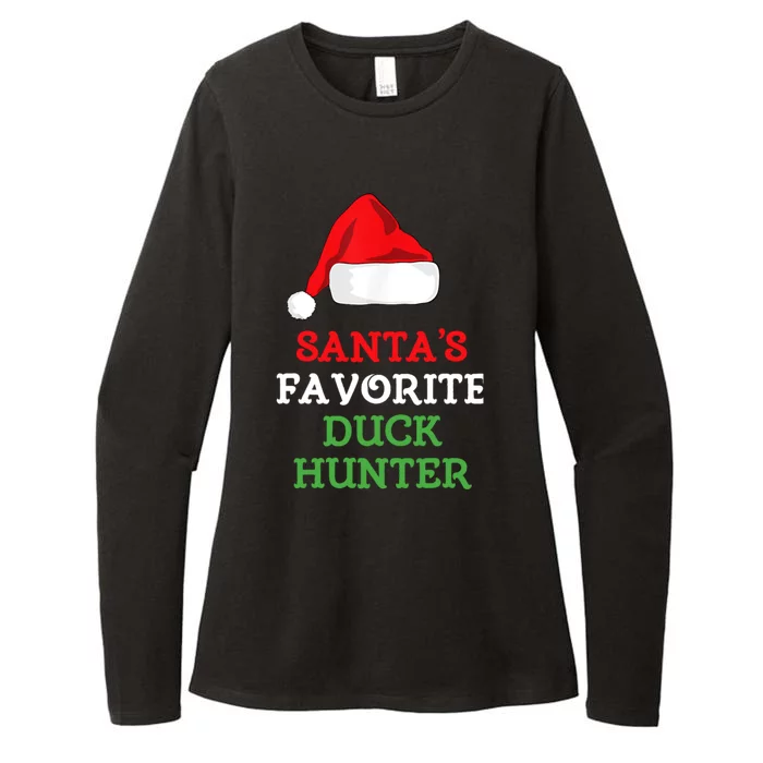 SantaS Favorite Duck Hunter Gift Christmas Funny Hunting Womens CVC Long Sleeve Shirt