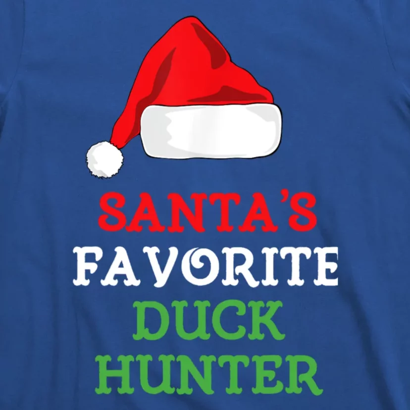 SantaS Favorite Duck Hunter Gift Christmas Funny Hunting T-Shirt