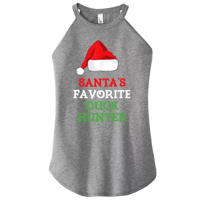 SantaS Favorite Duck Hunter Gift Christmas Funny Hunting Women’s Perfect Tri Rocker Tank