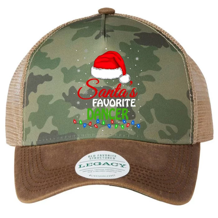 SantaS Favorite Dancer Santa Hat Lights. Funny Christmas Legacy Tie Dye Trucker Hat