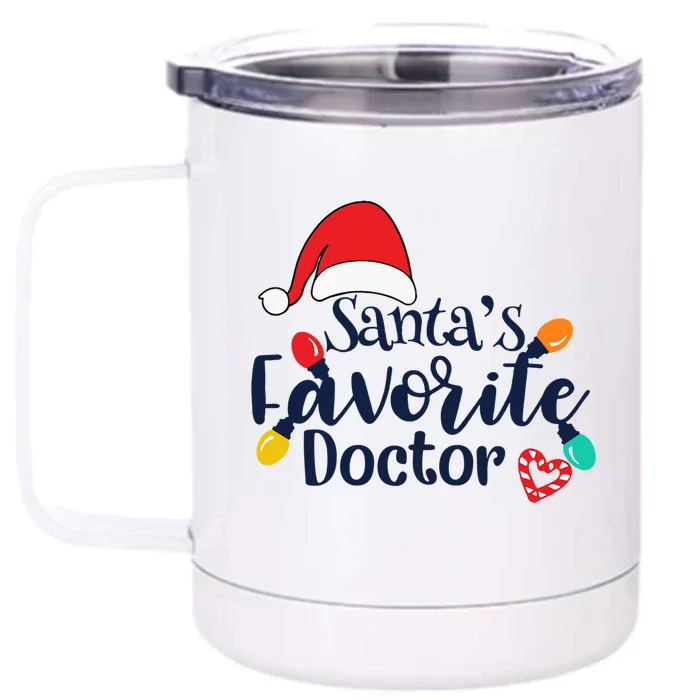 SantaS Favorite Doctor Nurse Costume Christmas 2020 Cute Gift Front & Back 12oz Stainless Steel Tumbler Cup